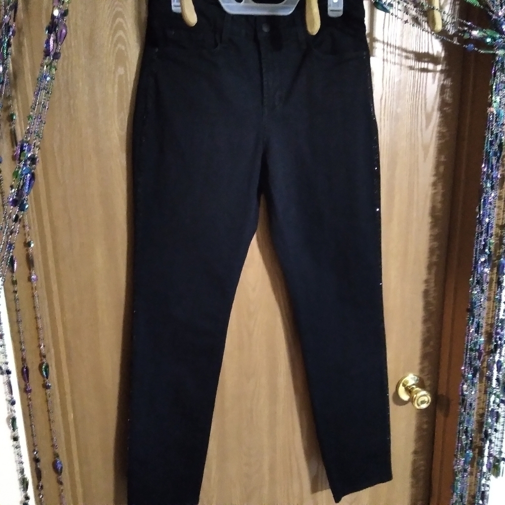 NYDJ black jean sparkly leggings - Picture 2 of 9